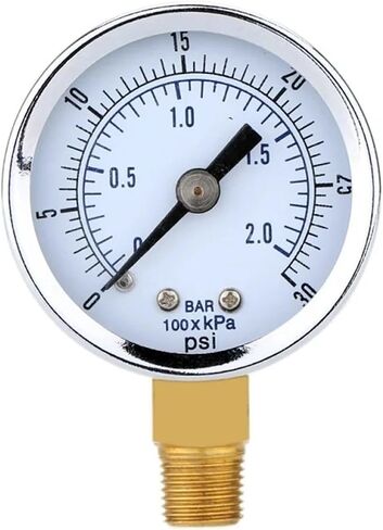 Pressure Gauge - 0~30 Psi 0~2 Bar Mini Dial Gauge Compressor Meters Hydraulic Pressure Gauge Gage Double Scale Black in Saudi Arabia