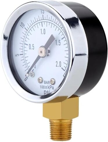 Pressure Gauge - 0~30 Psi 0~2 Bar Mini Dial Gauge Compressor Meters Hydraulic Pressure Gauge Gage Double Scale Black in Saudi Arabia