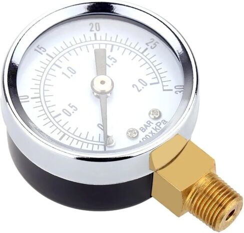 Pressure Gauge - 0~30 Psi 0~2 Bar Mini Dial Gauge Compressor Meters Hydraulic Pressure Gauge Gage Double Scale Black in Saudi Arabia