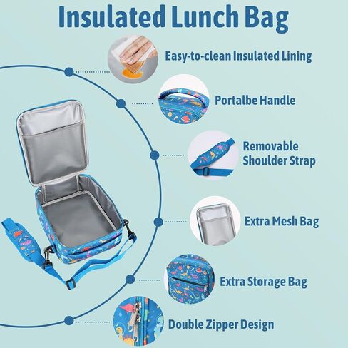 Kids Bento Lunch Box with Thermo Leak-Proof Snack Lunch Container with Insulated Lunch Bag Utensils Set Back to School Supplies Gifts for Boys and Girls Toddlers Kindergarten Lunch Accessories Purple in Saudi Arabia