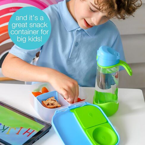 b.box Mini Bento Lunch Box for Kids – Leak Proof Toddler Lunch Box for Daycare w/Whole Fruit & Wet Food Compartments – 4 1/4 Cup Capacity - BPA Free Kids Snack Container (Ocean Breeze) in Saudi Arabia