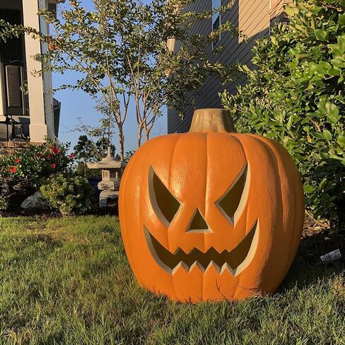 Jack O Lantern - Light Up Halloween Pumpkin Lantern with Pre-lit LED Bulbs - Gaint Indoor Outdoor Lighted Pumpkin for Halloween Decoration in Garden, Patio, Front Door Décor - 16 Inch in Saudi Arabia