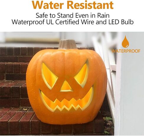 Jack O Lantern - Light Up Halloween Pumpkin Lantern with Pre-lit LED Bulbs - Gaint Indoor Outdoor Lighted Pumpkin for Halloween Decoration in Garden, Patio, Front Door Décor - 16 Inch in Saudi Arabia