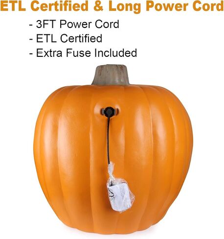 Jack O Lantern - Light Up Halloween Pumpkin Lantern with Pre-lit LED Bulbs - Gaint Indoor Outdoor Lighted Pumpkin for Halloween Decoration in Garden, Patio, Front Door Décor - 16 Inch in Saudi Arabia