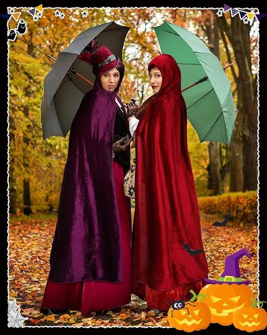 Liitrsh 3 Pcs Halloween Witch Sisters Costume Adults Hooded Robe Cloak for Cosplay Wizard Vampire in Saudi Arabia