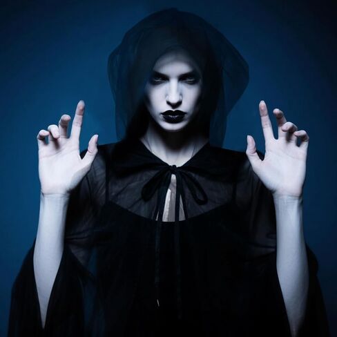 Halloween Medieval Hooded Cloak 3-Layer Chiffon Gothic Witch Cape for Adults and Teens, Unisex Cosplay Costume in Kuwait