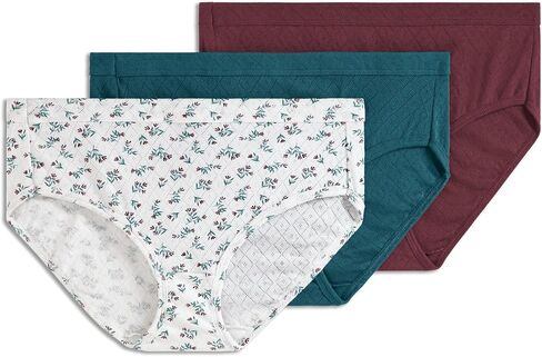 ملابس داخلية نسائية من Jockey Elance Breathe Hipster - 3 قطع، Blue Stardust/Stardust Tropic Bouquet/Marina Blue، 6 in Saudi Arabia