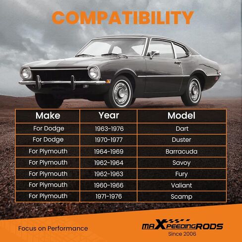 قضبان الجر MaxPeedingrods لدودج دارت لبيليموث باراكودا سافوي فيري شجاع Scamp in Saudi Arabia