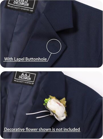 A&J DESIGN Boys Formal Slim Fit Suit Kid Tuxedo Dress Outfit, Jacket & Pants & Vest & Dress Shirt & Zipper Tie & Bowtie in Kuwait