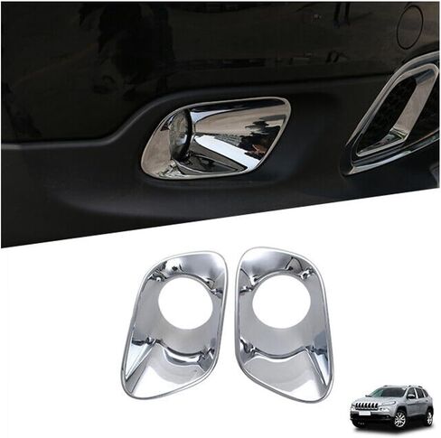 2pcs Front Side Chrome Gloss Light Trim Cover Lamp Fog Exterior for Jeep for Cherokee 2014-2018 901-42907 in Saudi Arabia