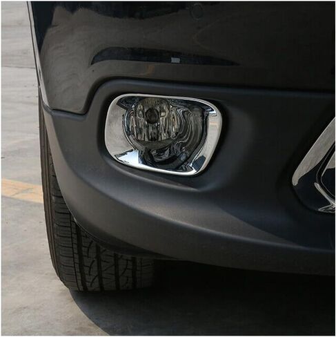 2pcs Front Side Chrome Gloss Light Trim Cover Lamp Fog Exterior for Jeep for Cherokee 2014-2018 901-42907 in Saudi Arabia