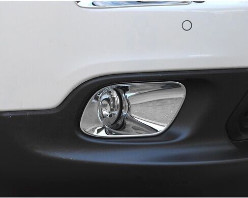 2pcs Front Side Chrome Gloss Light Trim Cover Lamp Fog Exterior for Jeep for Cherokee 2014-2018 901-42907 in Saudi Arabia