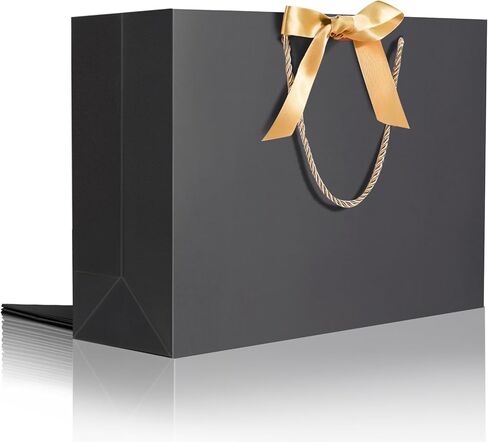 EUSOAR Gift Bags with Ribbon, 25pcs 16"x6"x12" Thank You Gift Bags Wedding Favor Bags, Gift Wrap Treat Bags Bulk for Wedding Baby Shower Birthday Bridesmaid Anniversary Holiday Party in Kuwait