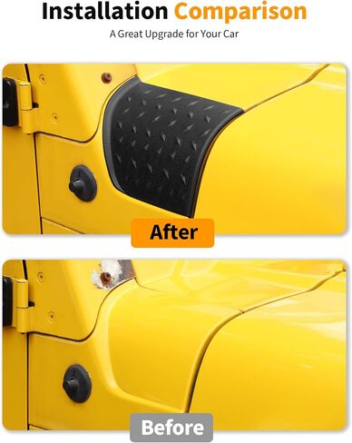 Hoolcar Black Cowl Body Armor Cover Fit for Jeep Wrangler TJ 1997 1998 1999 2000 2001 2002 2003 2004 2005 2006 Side Body Cowling Armor Guard in Saudi Arabia