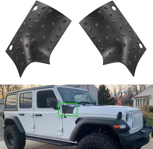 Exterior Cowl Body Armor Cover Trims, Side Angle Body Armor Cowl Cover Trims, Compatible with Jeep Wrangler JL JT 2018+ in Saudi Arabia