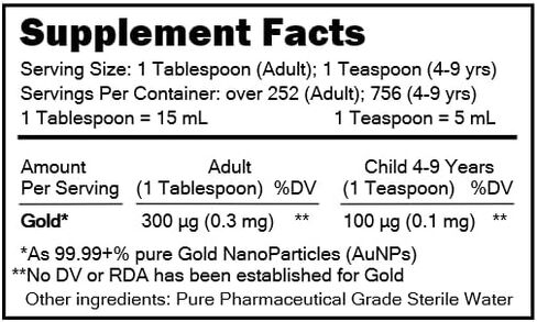 True colloidal Gold - 1 U.S. Gallon in BPA Free Plastic jug in Saudi Arabia