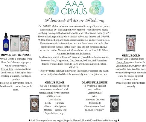 Ormus Gold - Colloidal Gold Capsules Vegan - Monatomic Gold Ormus - The Philosopher's Stone - 45 Count Bag in Saudi Arabia
