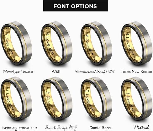 حلقة زفاف Tungsten حلقة 12 مم 9 مم 8 مم 7 مم للرجال نساء 18K الذهب الأصفر مطلي مسطح قطع أسود رمادي مصقول in Kuwait