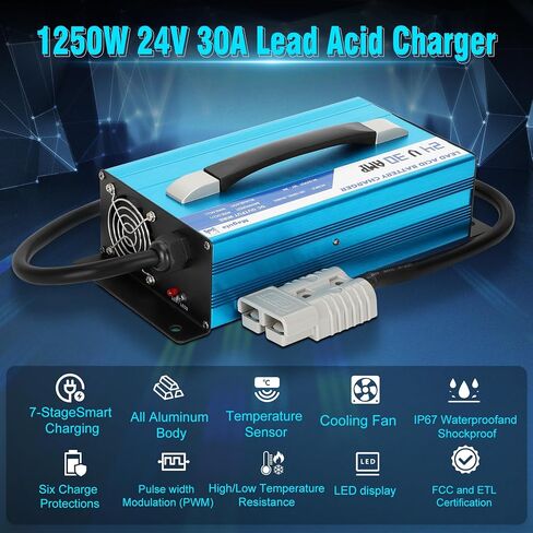 36Volt 18Amp Golf Cart Battery Charger for EZGO-D Style Plug, 36V Trickle Charger for EZ-go TXT, 900W Replace PowerWise Golf Charger, Smart Charger for Lead Acid/AGM/Gel Batteries, 4-6h Full Charge in Kuwait