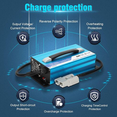 36Volt 18Amp Golf Cart Battery Charger for EZGO-D Style Plug, 36V Trickle Charger for EZ-go TXT, 900W Replace PowerWise Golf Charger, Smart Charger for Lead Acid/AGM/Gel Batteries, 4-6h Full Charge in Kuwait