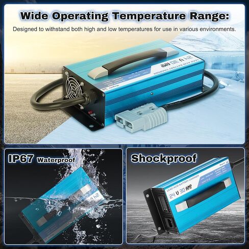 36Volt 18Amp Golf Cart Battery Charger for EZGO-D Style Plug, 36V Trickle Charger for EZ-go TXT, 900W Replace PowerWise Golf Charger, Smart Charger for Lead Acid/AGM/Gel Batteries, 4-6h Full Charge in Kuwait