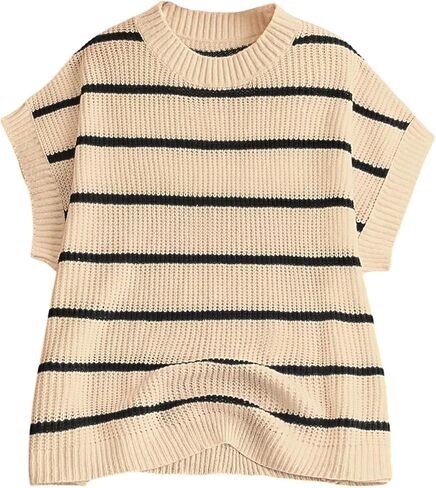 Verdusa Women's Plus Size Princed Print Rib Tops Short Sleeve Crew Neck Sweater in Saudi Arabia