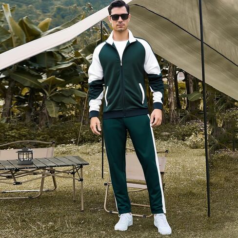 MANTORS Mens Track Suits 2 Piece Set Full Zip Tracksuit Sweat Suits in Kuwait