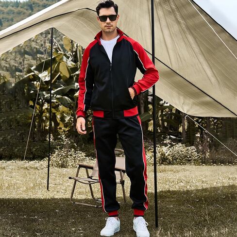 MANTORS Mens Track Suits 2 Piece Set Full Zip Tracksuit Sweat Suits in Kuwait