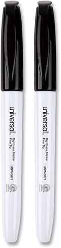 Universal UNV43671 Fine Bullet Tip Pen Style Dry Erase Marker - Black (1-Dozen) in Saudi Arabia