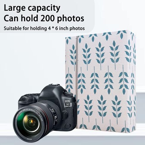 2PC Photo Album 4x6 200 Photos Linen Cover Picture Photo Book for Family Wedding（Cyan and yellow） in Saudi Arabia