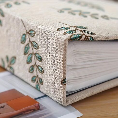 2PC Photo Album 4x6 200 Photos Linen Cover Picture Photo Book for Family Wedding（Cyan and yellow） in Saudi Arabia