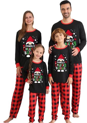 مجموعات عائلة عيد الميلاد بيجاماس ، عائلة عيد الميلاد مطابقة PIJAMAS Loungewear Tree Elf Santa PJS Jammies in Saudi Arabia