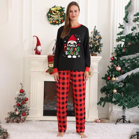 مجموعات عائلة عيد الميلاد بيجاماس ، عائلة عيد الميلاد مطابقة PIJAMAS Loungewear Tree Elf Santa PJS Jammies in Saudi Arabia