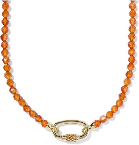 Kendra Scott, Women's, Emery Beaded Strand Necklace, Gold Orange Agate, One Size in Saudi Arabia