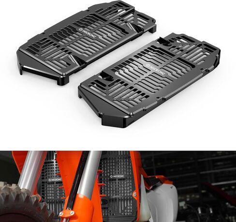 NICECNC Black Radiator Guards Protection Cover Compatible with KTM 125-450 XC SX XCF SXF 2023-24 150-500 EXC EXCF XCW XCF-W XW-F 2024,Compatible with Husqvarna 125-450 FC FX TX TC 23-24,See Fitment in Saudi Arabia