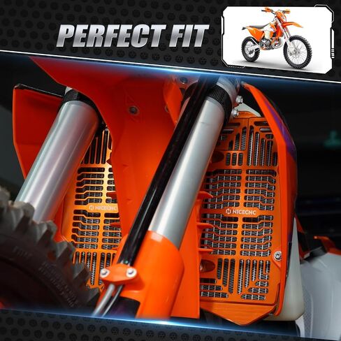 NiceCnc Black Gardaiater Guards Cover Coverer Accompated مع KTM 125-450 XC SX XCF SXF 2023-24 150-500 EXCF XCW XCF-W XW-F 2024 ، متوافق مع Husqvarna 125-450 FC FX TC 23-24 ، راجع Fitment in Kuwait