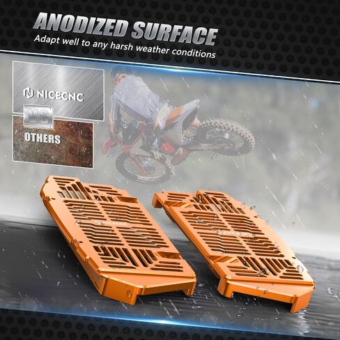 NiceCnc Black Gardaiater Guards Cover Coverer Accompated مع KTM 125-450 XC SX XCF SXF 2023-24 150-500 EXCF XCW XCF-W XW-F 2024 ، متوافق مع Husqvarna 125-450 FC FX TC 23-24 ، راجع Fitment in Kuwait