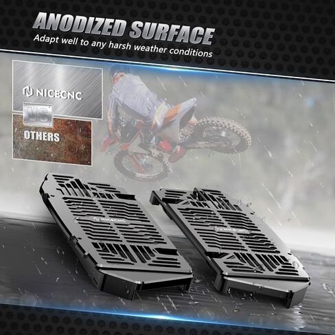 NICECNC Black Radiator Guards Protection Cover Compatible with KTM 125-450 XC SX XCF SXF 2023-24 150-500 EXC EXCF XCW XCF-W XW-F 2024,Compatible with Husqvarna 125-450 FC FX TX TC 23-24,See Fitment in Saudi Arabia