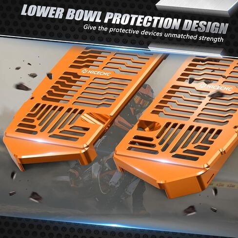 NiceCnc Black Gardaiater Guards Cover Coverer Accompated مع KTM 125-450 XC SX XCF SXF 2023-24 150-500 EXCF XCW XCF-W XW-F 2024 ، متوافق مع Husqvarna 125-450 FC FX TC 23-24 ، راجع Fitment in Kuwait