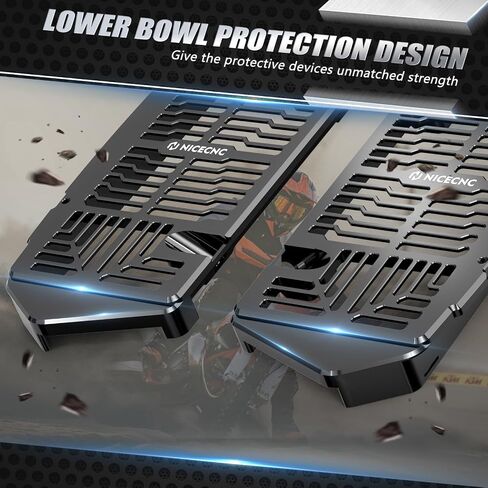 NICECNC Black Radiator Guards Protection Cover Compatible with KTM 125-450 XC SX XCF SXF 2023-24 150-500 EXC EXCF XCW XCF-W XW-F 2024,Compatible with Husqvarna 125-450 FC FX TX TC 23-24,See Fitment in Saudi Arabia