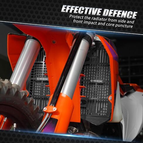 NICECNC Black Radiator Guards Protection Cover Compatible with KTM 125-450 XC SX XCF SXF 2023-24 150-500 EXC EXCF XCW XCF-W XW-F 2024,Compatible with Husqvarna 125-450 FC FX TX TC 23-24,See Fitment in Saudi Arabia