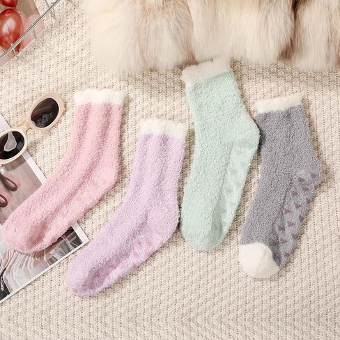 Premillow Slipper Socks for Women - Fuzzy Socks for Women, Womens Non Slip Fluffy socks Hospital Cozy socks with Grips in Kuwait