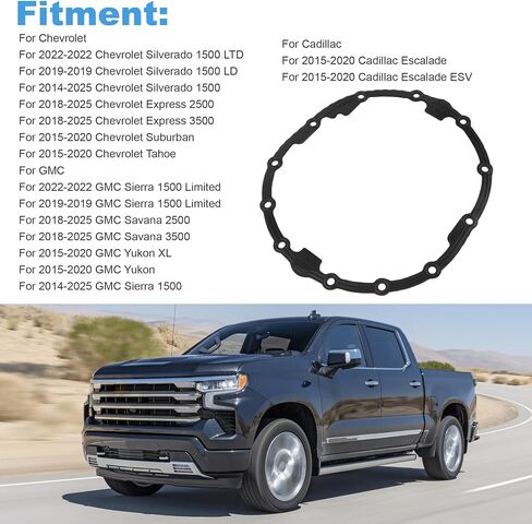 Rear Axle Housing Cover Gasket Differential Seal 22943110 85720902 for Chevrolet Silverado GMC Sierra 1500 2014-2025 Yukon XL 2015-2020 in Saudi Arabia