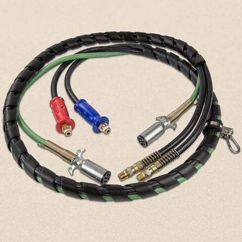 15' 3-IN-1 WRAP - 7 WAY ELECTRICAL TRAILER CORD CABLE ABS & AIR LINE HOSES in Saudi Arabia