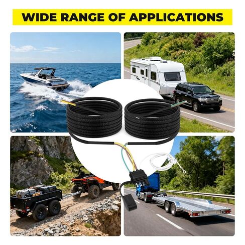 30FT 4 Pin 5 Wire Trailer Wiring Harness Kit,18AWG Pure Copper Wires with Tinned Ends to Prevent Wear, for Connection of Tail Lights, Brake Lights and Turn Signals(30FT) in Saudi Arabia