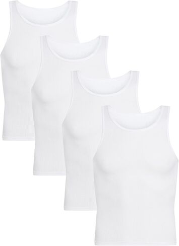 Calvin Klein Boys' Cotton Tank Top Undershirt Multipack, White, Medium in Saudi Arabia