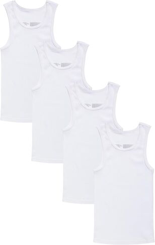 Calvin Klein Boys' Cotton Tank Top Undershirt Multipack, White, Medium in Saudi Arabia