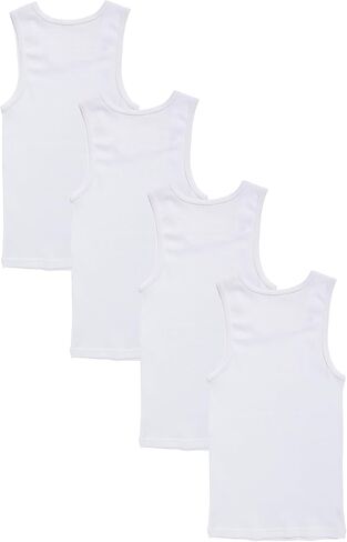 Calvin Klein Boys' Cotton Tank Top Undershirt Multipack, White, Medium in Saudi Arabia