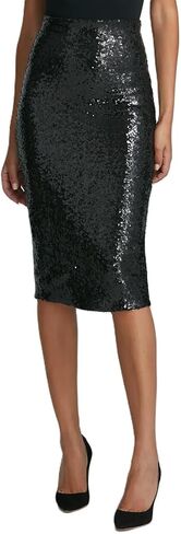 Commando Sequin Midi Skirt - SK208 (أسود ، صغير) in Saudi Arabia