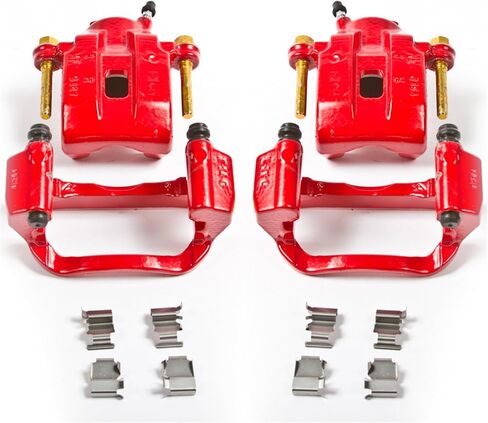 Power Stop Rear S3276 Pair of High-Temp Red Powder Coated Calipers for Toyota Sequoia 2008-2015, Toyota Tundra 2007-2015 [Model Specific] in Saudi Arabia